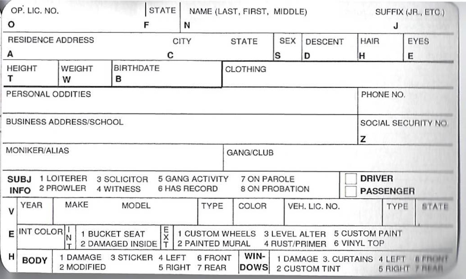 Filed Interview card - Dark Sacred Night