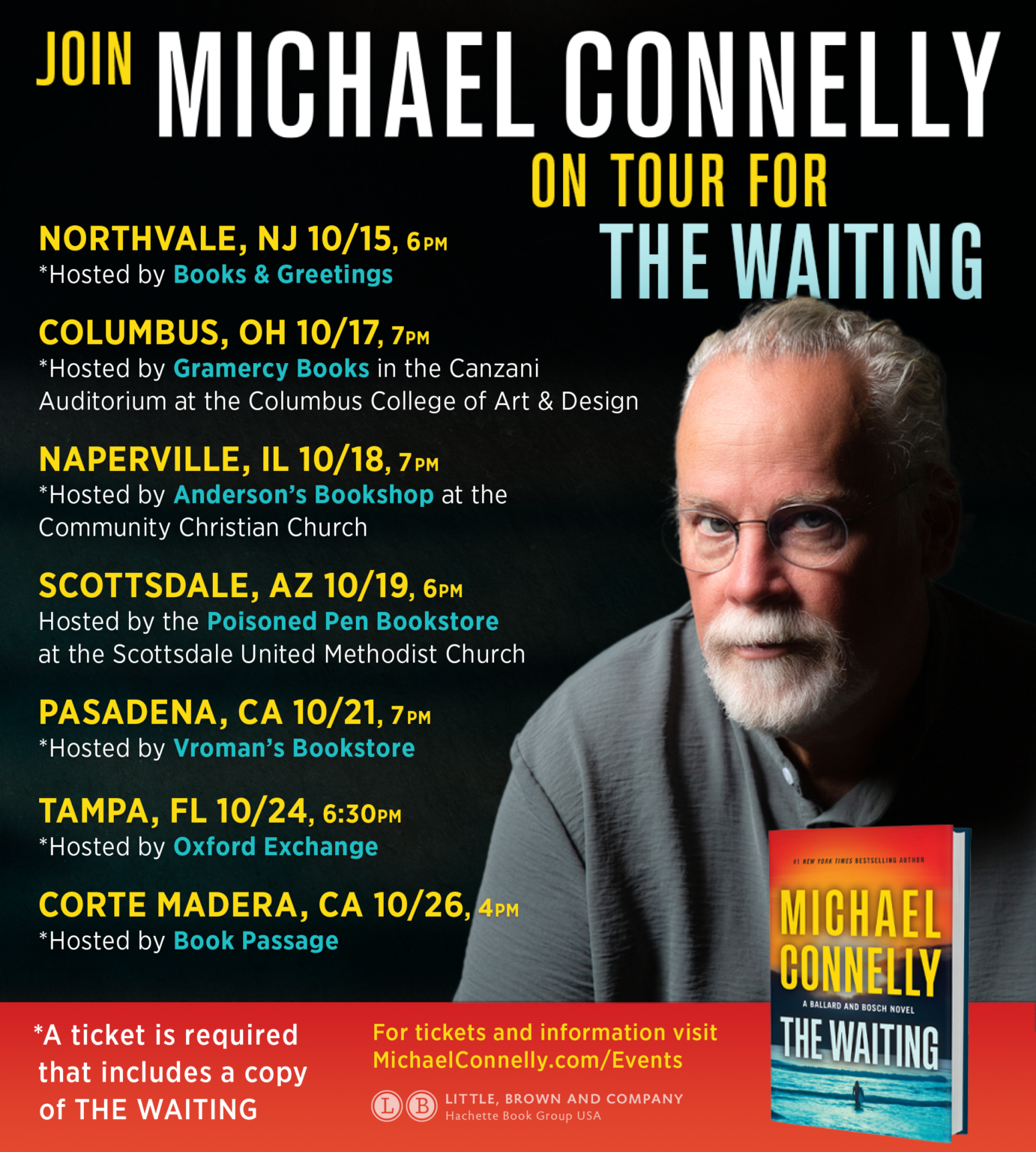 THE WAITING Book Tour This October - Michael Connelly