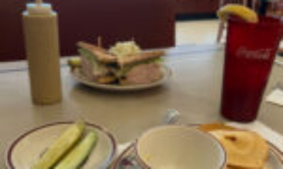 lunch at Art's Deli - soup and a turkey sandwich